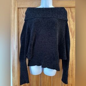 White House Black Market Off-Shoulder Sweater in Charcoal